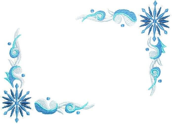 Blue Star snowflake embroidered quilt label to customize with your personal message