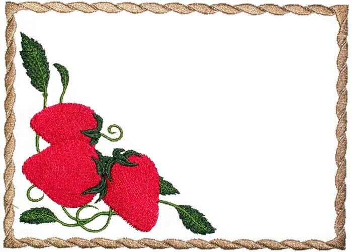 Strawberry framed embroidered quilt label, to customize with your personal message