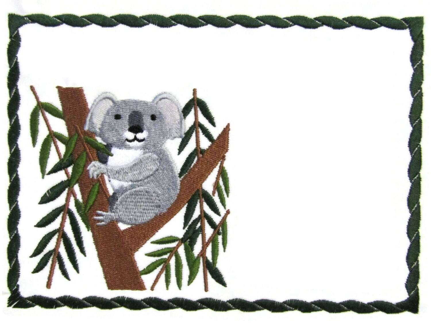 Koala embroidered quilt label to customize with your personal message