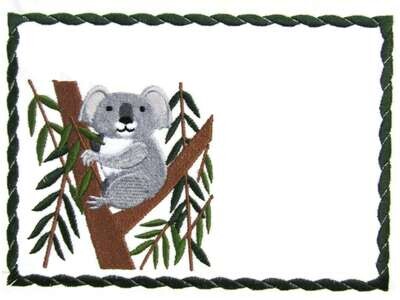 Koala embroidered quilt label to customize with your personal message
