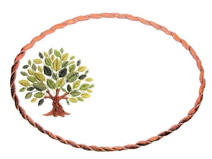Tree embroidered quilt label to customize with your personal message