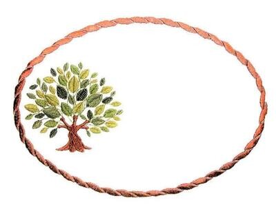 Tree embroidered quilt label to customize with your personal message