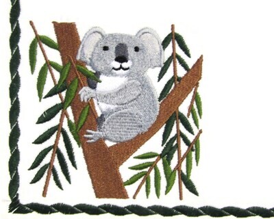 Koala embroidered quilt label to customize with your personal message