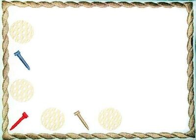Golf Balls &amp; Tees embroidered quilt label, to customize with your personal message