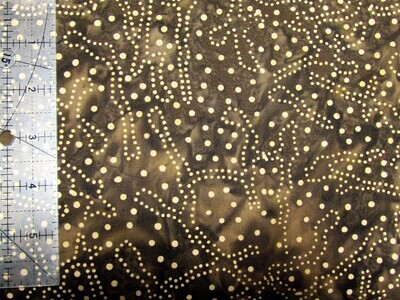 Wide Quilt Backing, Celestial Batik, 108&quot; Wide, Brown with Beige Dots