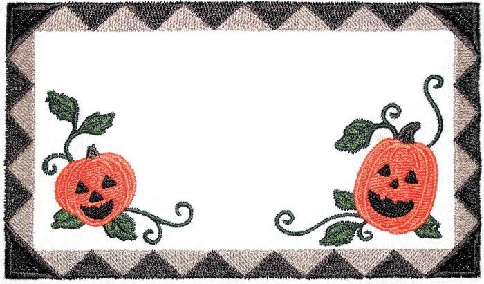Pumpkin embroidered quilt label, to customize with your personal message