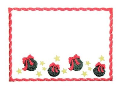 Christmas Balls embroidered quilt label to customize with your personal message