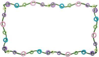 Whimsical Colourful Circles embroidered quilt label, to customize with your personal message