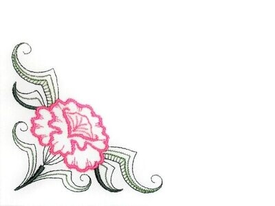 Carnation embroidered quilt label to customize with your personal message