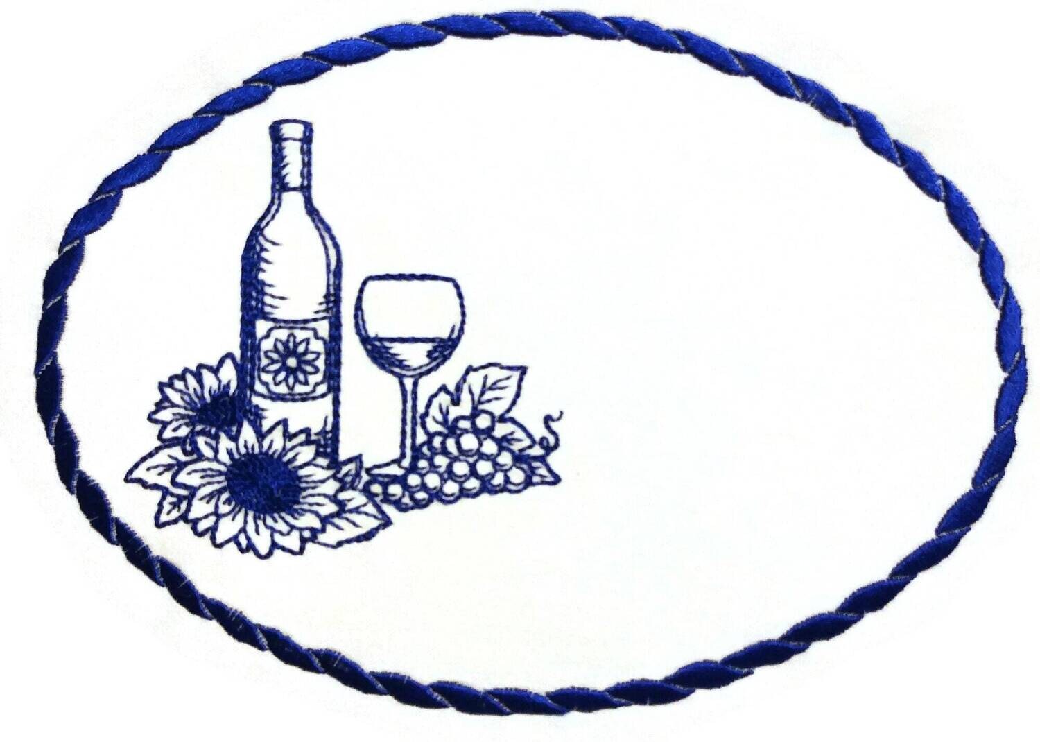 Wine bottle embroidered quilt label to customize with your personal message