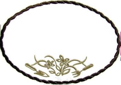 Garden Tools embroidered quilt label to customize with your personal message