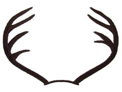 Antler embroidered quilt label to customize with your personal message