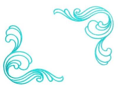 Sashiko Waves embroidered quilt label to customize with your personal message