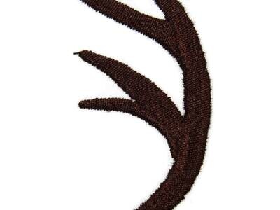 Antler embroidered quilt label to customize with your personal message