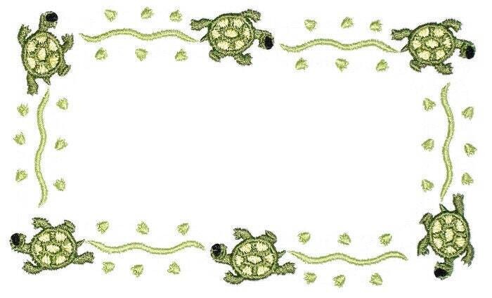 Turtle tracks Embroidered Quilt Label to customize with your personal message