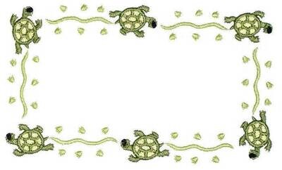 Turtle tracks Embroidered Quilt Label to customize with your personal message