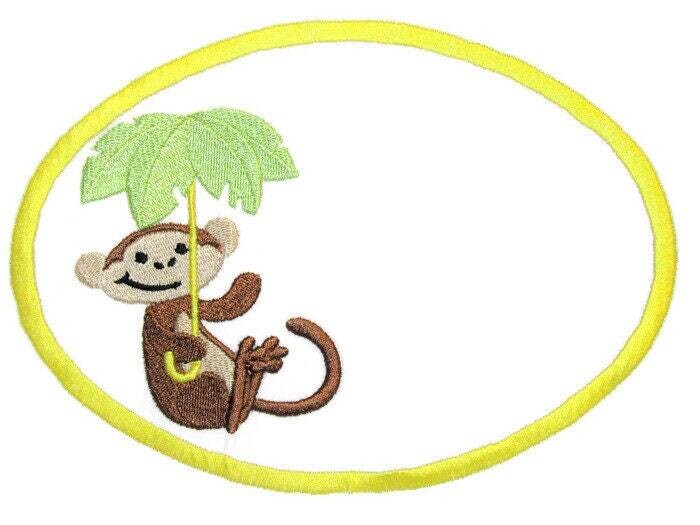 Monkey Business embroidered quilt label to customize with your personal message