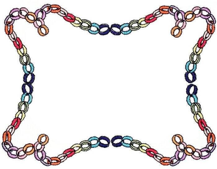 Paper chains framed Embroidered Quilt Label to customize with your personal message