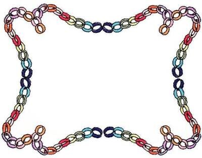 Paper chains framed Embroidered Quilt Label to customize with your personal message