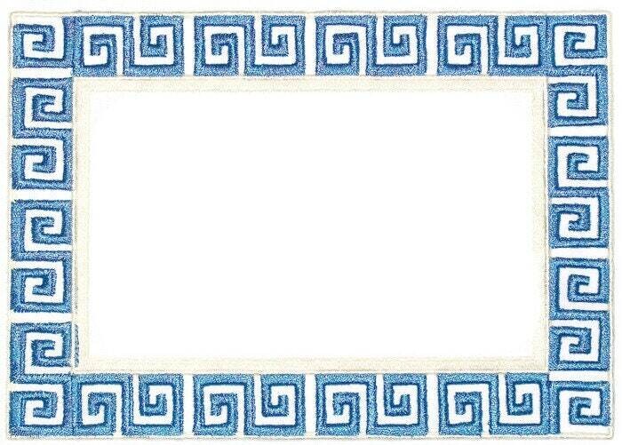 Greek Key embroidered quilt label to customize with your personal message