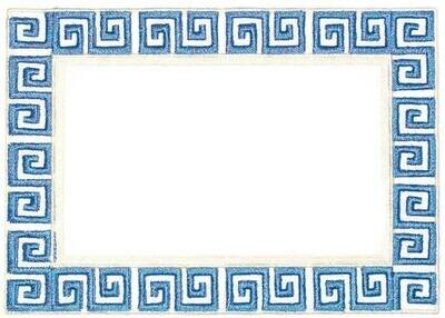 Greek Key embroidered quilt label to customize with your personal message