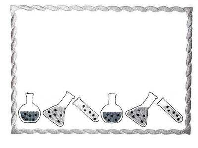 Science Test tubes and Beakers embroidered quilt label to customize with your personal message