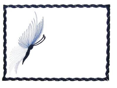 Butterfly embroidered quilt label to customize with your personal message