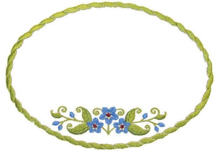 Forget me not embroidered quilt label to customize with your personal message