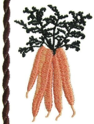 Garden Carrot embroidered quilt label to customize with your personal message
