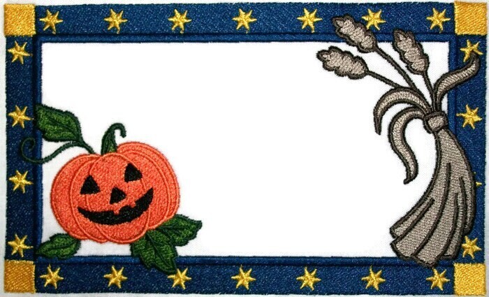 Pumpkin &amp; Wheat embroidered quilt label, to customize with your personal message