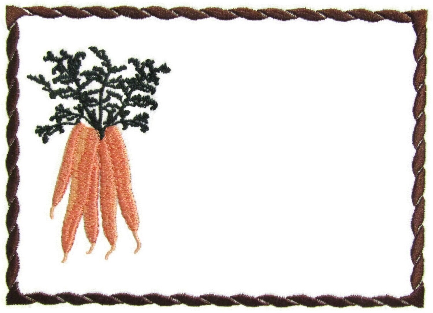 Garden Carrot embroidered quilt label to customize with your personal message