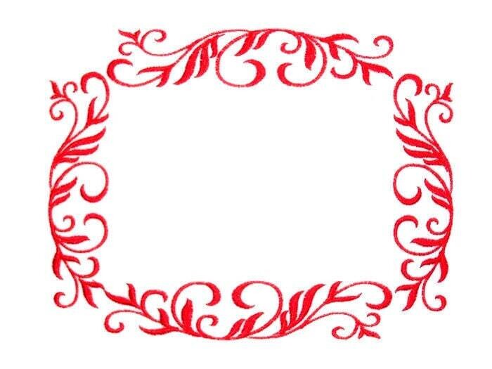 Filigree Flourish embroidered quilt label to customize with your personal message
