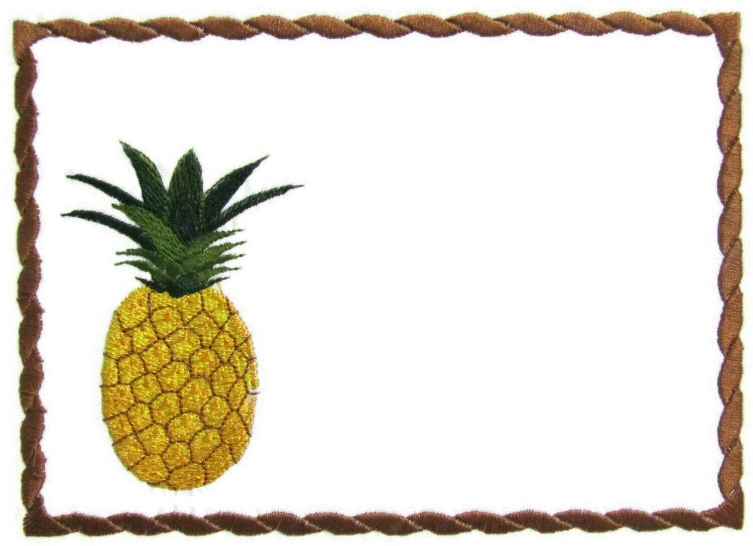 Pineapple embroidered quilt label to customize with your personal message
