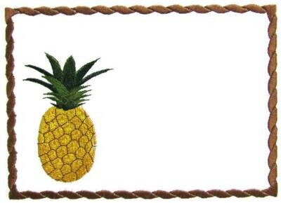 Pineapple embroidered quilt label to customize with your personal message