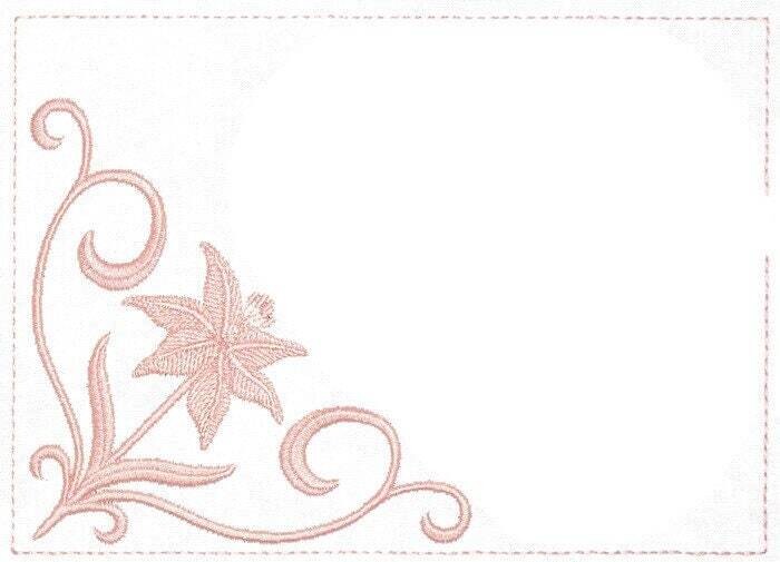 Lily Floral embroidered quilt label to customize with your personal message