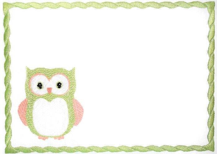 Owl quilt label embroidered to customize with your personal message