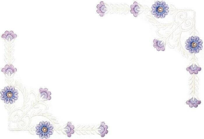 Purple floral scrollwork quilt label to customize with your personal message