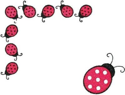 Whimsical lady bug embroidered quilt label to customize with your personal message