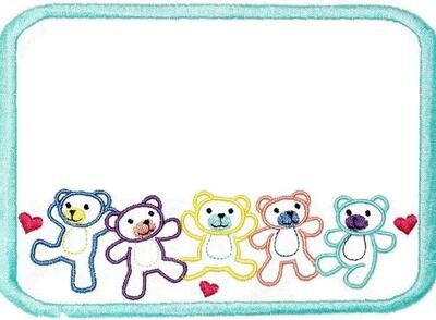 Teddy Bear Embroidered Quilt Label to customize with your personal message