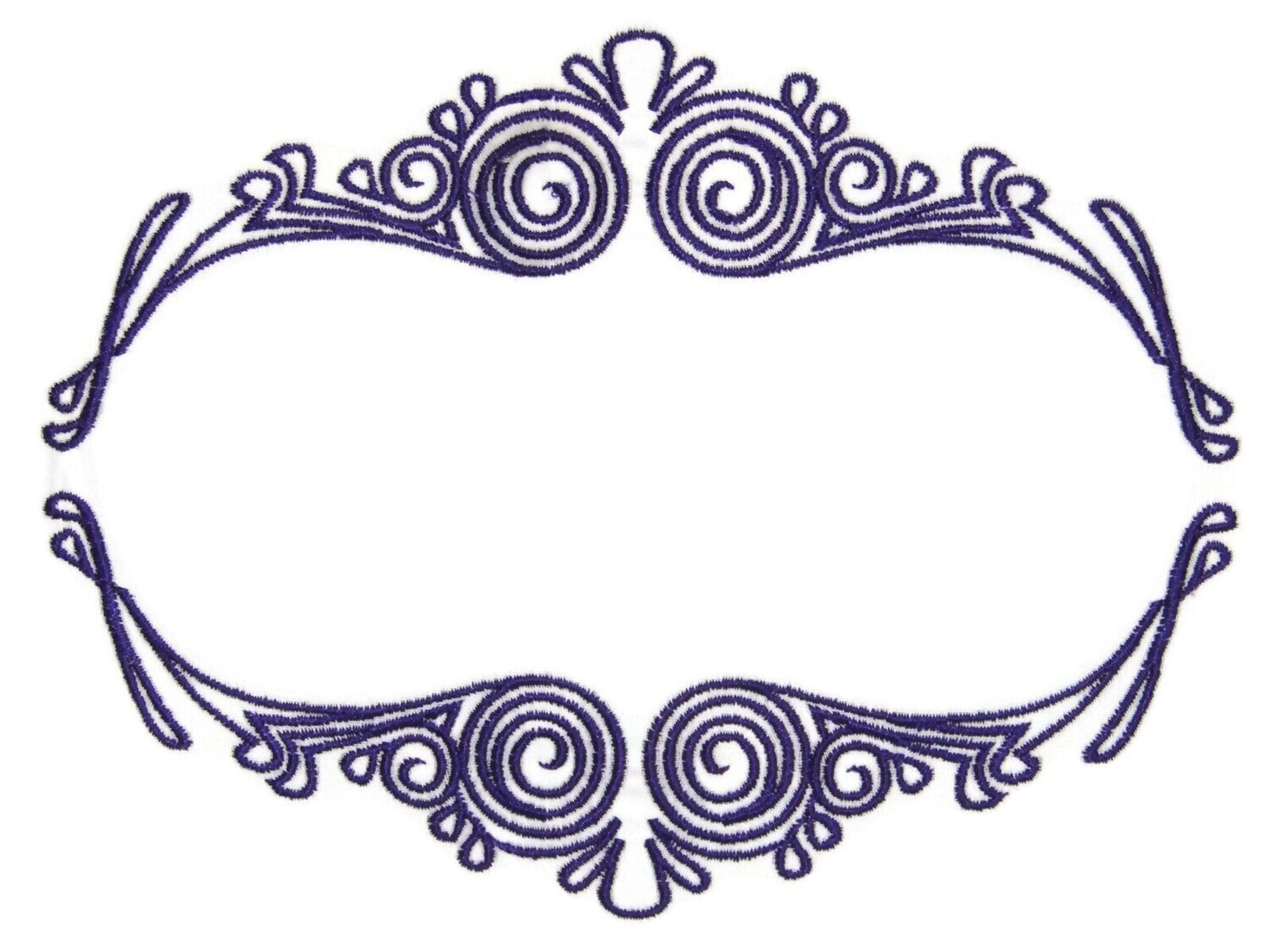 Dark purple motif embroidered quilt label to customize with your personal message