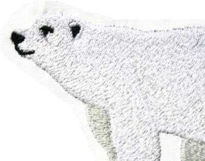 Polar Bear embroidered quilt label to customize with your personal message