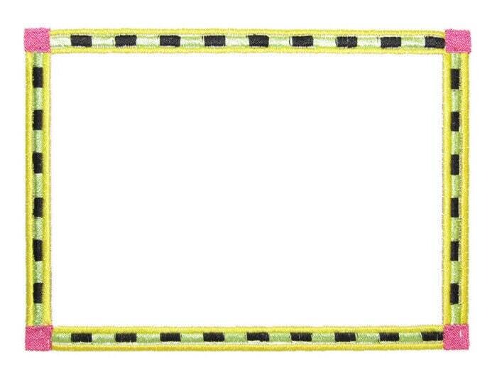 Bright Fun frame embroidered quilt label to customize with your personal message