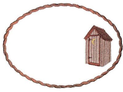 Outhouse embroidered quilt label to personalize custom message