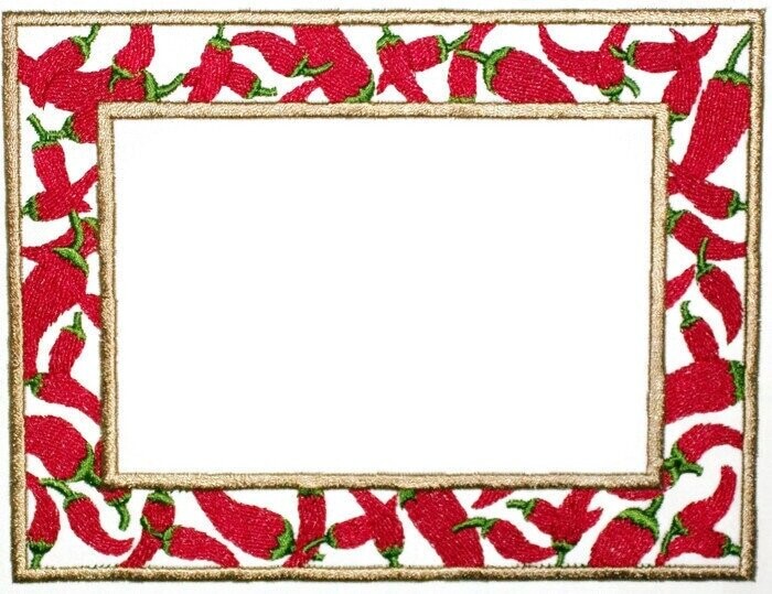 Red hot chili peppers embroidered quilt label, to customize with your personal message