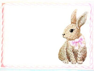 Bunny Rabbit embroidered quilt label to customize with your personal message