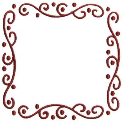 Scrollwork Square Embroidered Quilt Label to customize with your personal message