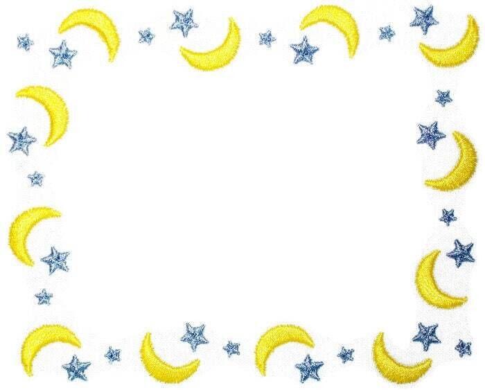 Moon &amp; Stars frame quilt label to customize with your personal message