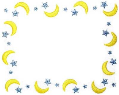 Moon &amp; Stars frame quilt label to customize with your personal message