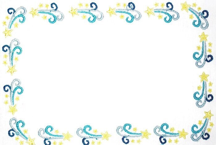 Shooting Stars embroidered quilt label to customize with your personal message