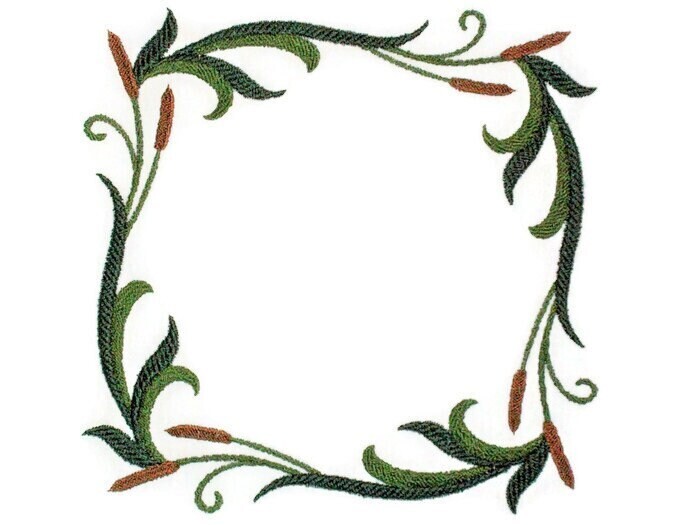 Bull rushes Embroidered quilt label to customize with your personal message